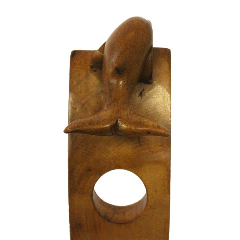 Houten Wijnfleshouder - Dolfijn