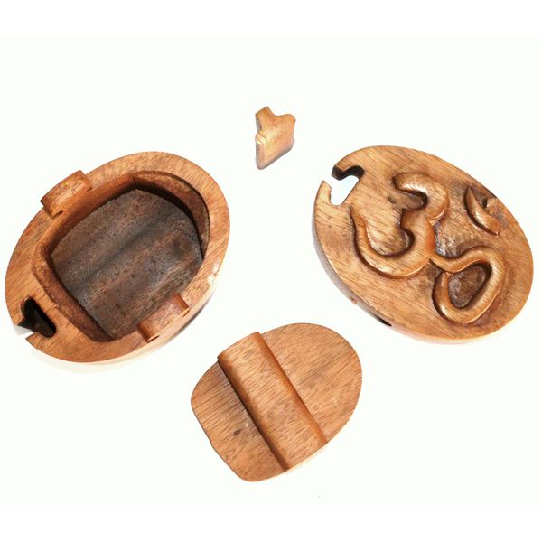 Houten Puzzel Doos uit Bali - Om