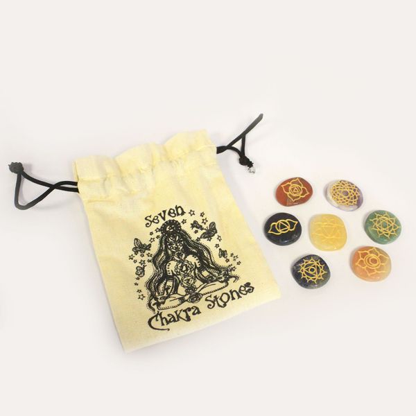 Kleine Stenen Chakra Set (ronde vorm)