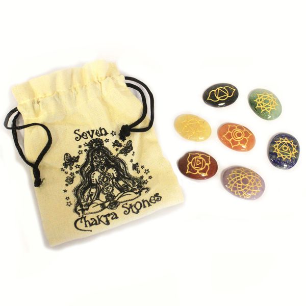 Grote Stenen Chakra Set (ovaalvormig)