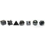 Geometrische Set van Zeven Stuks Zwarte Agaat