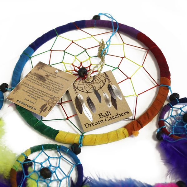 Bali Droomvangers - Large Rond - Zwart/Wit/Rood