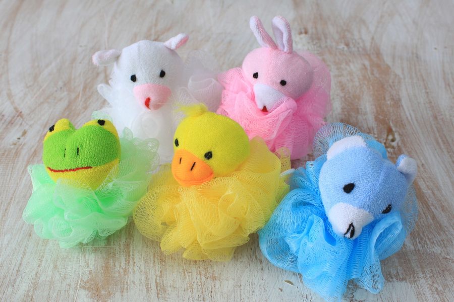 Katoenen Dieren Badlelie karakters in Display koker - 27gr