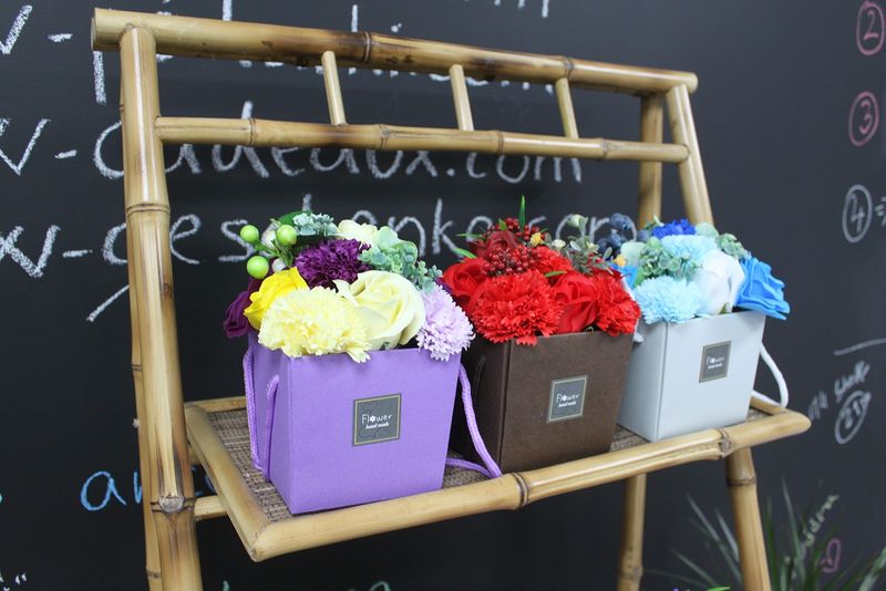 Zeep Bloemen Boeket - Roze Roos & Anjer