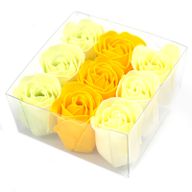Set van 9 Zeep Rozen in Luxe Verpakking - Lente Roos