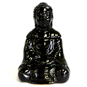 Boeddha Oliebrander - Zittend - Zwart