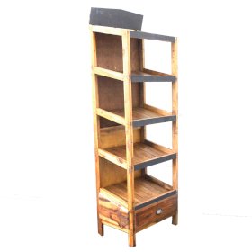 Handgemaakte Gerecycled Teak houten Display Unit met Lade