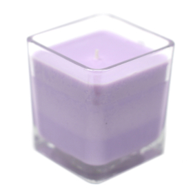 6x Sojakaarsen zonder etiket in glas - Lavendel & Basilicum