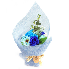 Zeep Bloemen Boeket - Blauw