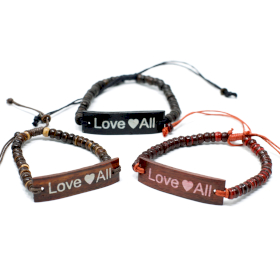 6x Kokos Slogan Armbanden - LoveAll