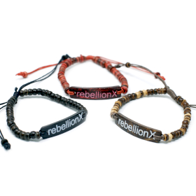 6x Kokos Slogan Armbanden - Rebellion X