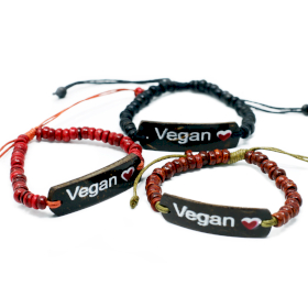 6x Kokos Slogan Armbanden - Vegan