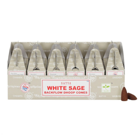 6x Satya Backflow Dhoop Kegels - Witte Salie  (24st)