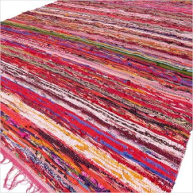 Indiase Recycled Tapijt - Rood - 150 x 90cm
