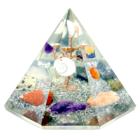 Orgonite 7-zijdige Piramide - 90mm - Edelsteen Wijsheidsboom