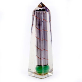 Orgonite Obelisk Power Point - 110mm x 30mm - Groene Aventurijn