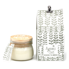 180g Sojawas Kaars in Kilnerpot met Geschenkdoos  - Zeezout en Mos