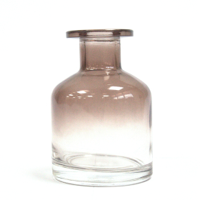 6x Glazen Alchimist Diffusie Fles - Ovaal 140 ml - Kleur  Houtskool