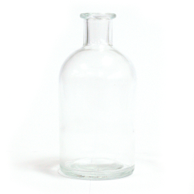 6x Glazen Antieke Diffusie Fles - Ovaal 250 ml - Kleur Transparant