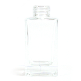 6x Glazen Diffusie Fles - Vierkant 100 ml - Kleur Transparant