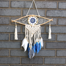 4x Bescherming Droomvanger - Small - Macrame Oog Gemengde Kleuren