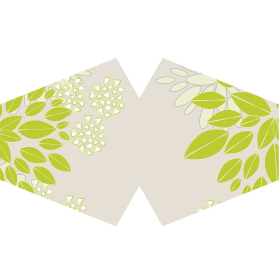 3x Herbruikbare Modieuse Gezichtsmaskers - Groene Bladeren (Volwassen)
