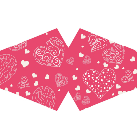 3x Herbruikbare Modieuse Gezichtsmaskers - Roze Hartjes (Volwassen)