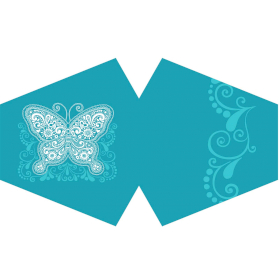 3x Herbruikbare Modieuse Gezichtsmaskers- Blauwe Vlinder  (Volwassen)