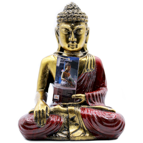 Boeddha Beeldje Kaarshouder - Large Rood & Goud