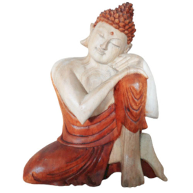 Handgesneden Boeddha Beeld - 30cm - Nadenken