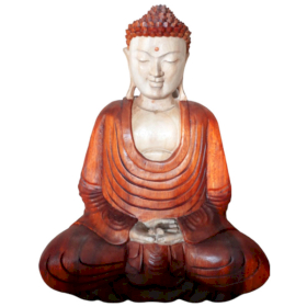 Handgesneden Boeddha Beeld - 40cm - Handen in Schoot