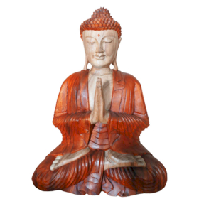 Handgesneden Boeddha Beeld - 30cm - Welkom