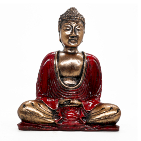 Boeddha Beeldje - Medium - Rood & Goud