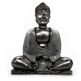 Boeddha Beeldje - Medium - Wit & Grijs