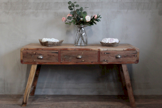 Console Tafel - Gerecycled Hardhout - 150 x 50 x 80cm