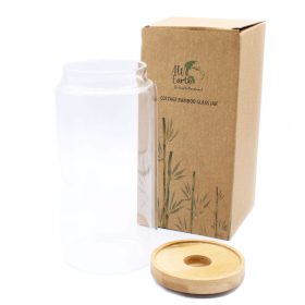 Glazen Voorraadpotten met Bamboo Deksel - 15cm