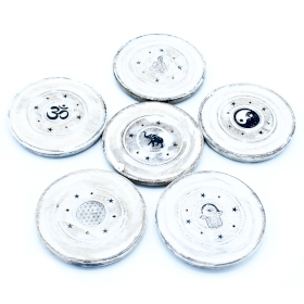 6x Wierookhouder - White Wash - Kegel Schijf