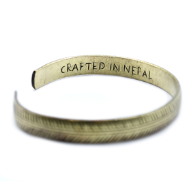 Tibetaanse Armband - Messing - Smal - Tribaal Blad