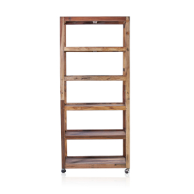 Zes Schappen Display met Wieltjes – Gerecycled Hout – 180x180x40 cm