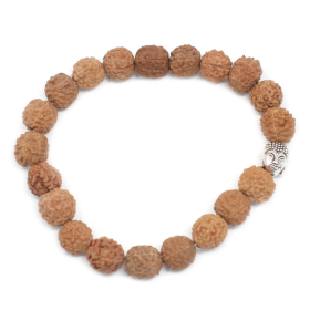 6x Rudraksha Boeddha Bangle Mala - Naturel