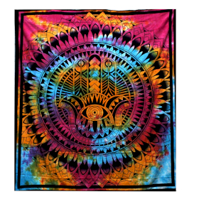 Bedsprei/Wandkleed Katoen - Dubbel - Hamsa - 235 x 210 cm