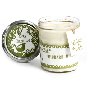 220g Sojawas Kaars in Jampot  - Rabarber