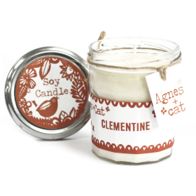 6x Sojawas Kaars in Glazenpot - 220 ml - Clementine