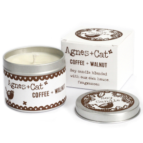 200g Sojawas Kaars in Blik met Geschenkdoos- Koffie en Walnoot
