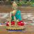 Geelkoper Boeddhabeeld  - Aarde aanraken - 11.5 cm