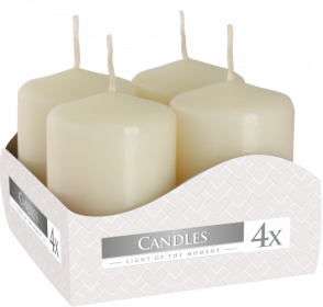 3x Set van 4 Stompkaarsen Candles  Ø40x60mm - Ivoor