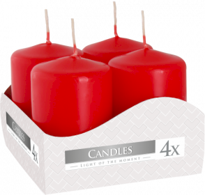 3x Set van 4 Stompkaarsen Candles  Ø40x60mm - Rood