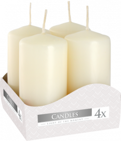 3x Set van 4 Stompkaarsen Candles  Ø40x80mm - Ivoor