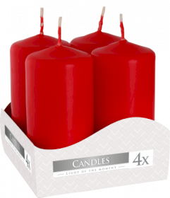 3x Set van 4 Stompkaarsen Candles  Ø40x80mm - Rood