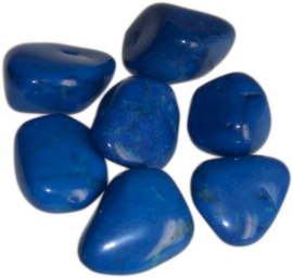 24x Gepolijste Tuimelstenen - Medium - Blauwe Howliet